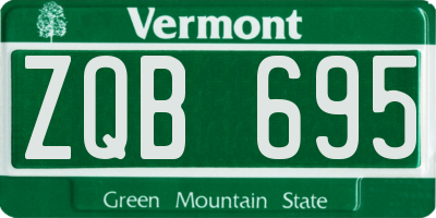 VT license plate ZQB695