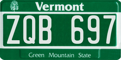VT license plate ZQB697