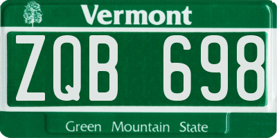 VT license plate ZQB698