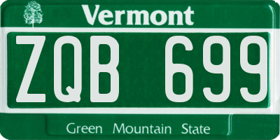 VT license plate ZQB699