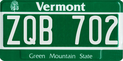 VT license plate ZQB702