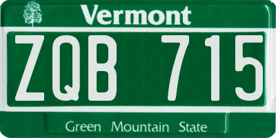 VT license plate ZQB715