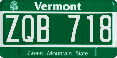 VT license plate ZQB718