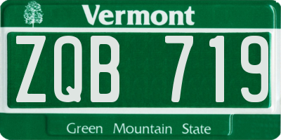 VT license plate ZQB719