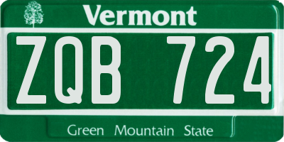VT license plate ZQB724