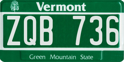 VT license plate ZQB736