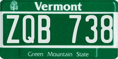 VT license plate ZQB738