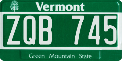 VT license plate ZQB745