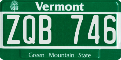VT license plate ZQB746