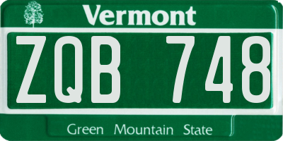 VT license plate ZQB748