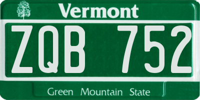 VT license plate ZQB752