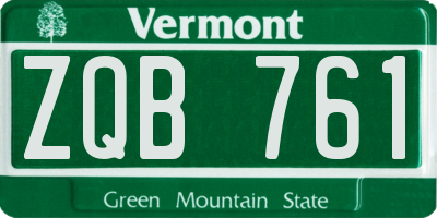 VT license plate ZQB761