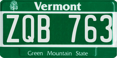 VT license plate ZQB763