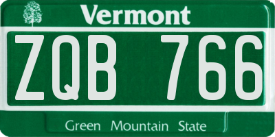 VT license plate ZQB766