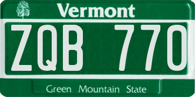VT license plate ZQB770