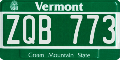 VT license plate ZQB773