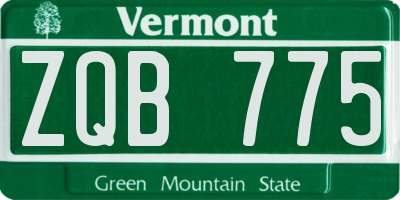 VT license plate ZQB775