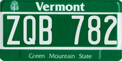 VT license plate ZQB782