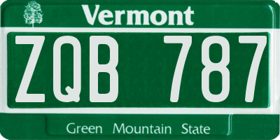 VT license plate ZQB787