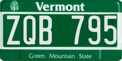 VT license plate ZQB795