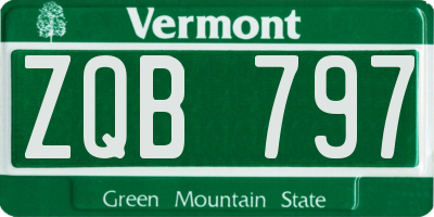VT license plate ZQB797