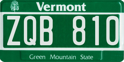 VT license plate ZQB810
