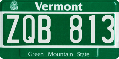 VT license plate ZQB813