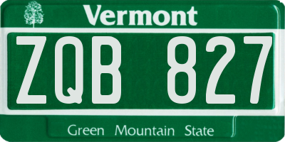 VT license plate ZQB827