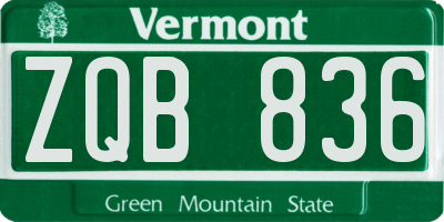VT license plate ZQB836