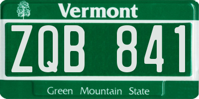 VT license plate ZQB841