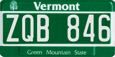 VT license plate ZQB846
