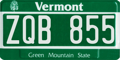 VT license plate ZQB855