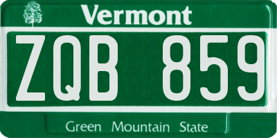 VT license plate ZQB859