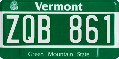VT license plate ZQB861
