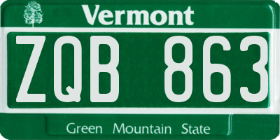 VT license plate ZQB863