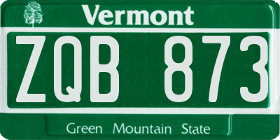 VT license plate ZQB873