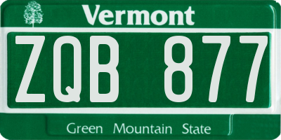 VT license plate ZQB877