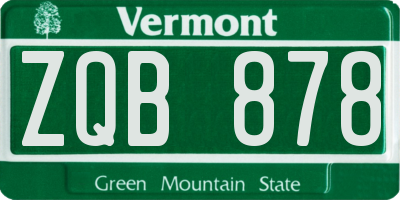 VT license plate ZQB878