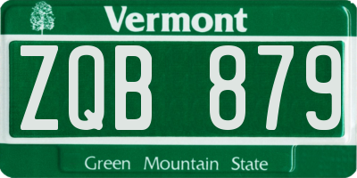 VT license plate ZQB879