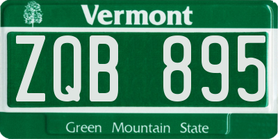 VT license plate ZQB895