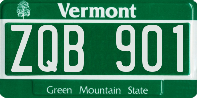 VT license plate ZQB901