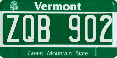 VT license plate ZQB902