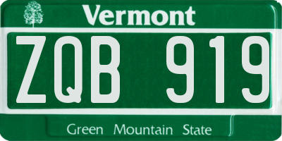 VT license plate ZQB919