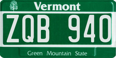 VT license plate ZQB940
