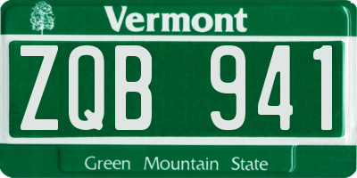 VT license plate ZQB941