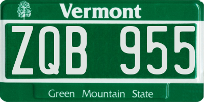 VT license plate ZQB955
