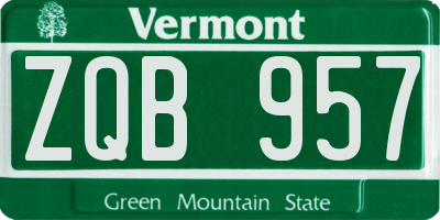VT license plate ZQB957