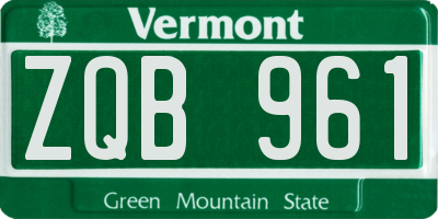 VT license plate ZQB961