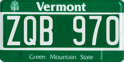 VT license plate ZQB970