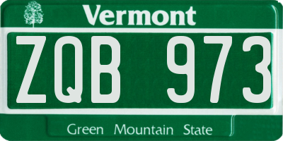 VT license plate ZQB973